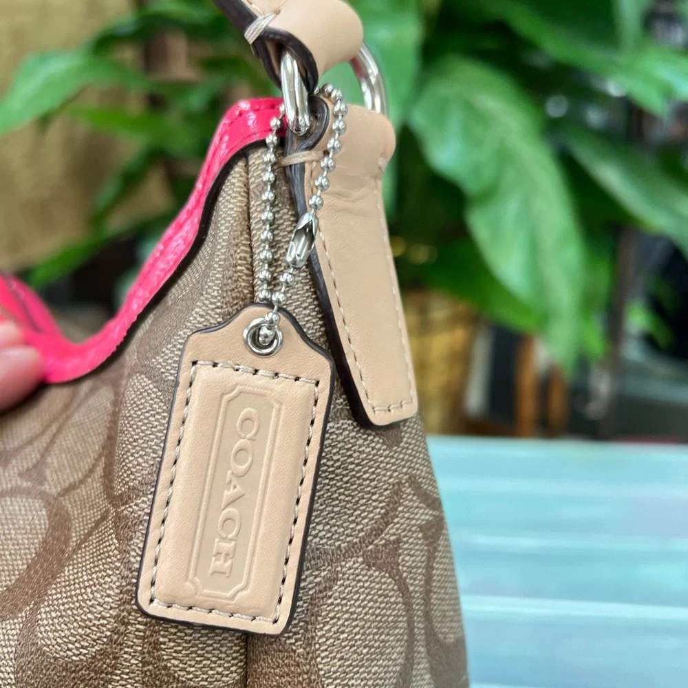 Coach Pink Striped Demi Satchel - Picture 5 of 12
